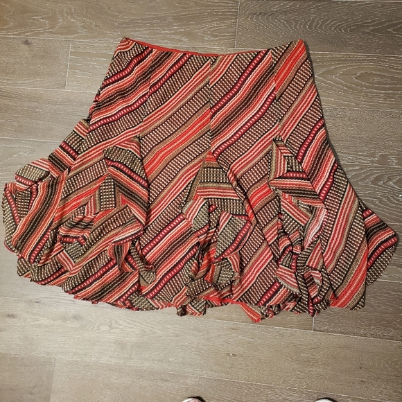Lauren Ralph Lauren Red Ruffle Skirt Size Large - Picture 1 of 9